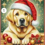 Комплект за изработка на диамантен гоблен "Лабрадорът Коледа", снимка 1