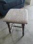 Табуретка от парен бук масив с тапицирана седалка., снимка 2