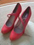 Дамски червени обувки на ток 38 Pier one естествена кожа, снимка 1 - Дамски обувки на ток - 39942131