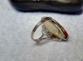 НИКЕЛИРАН РУСКИ КЕХЛИБАРЕН ПРЪСТЕН от БЛАГОРОДНА СТОМАНА ФИЛИГРАНЕН РЕТРО АРТ МОДЕЛ 50201, снимка 4