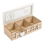 Кутия за чай, билки, кафе, Дървена, 24x10x7 см