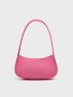 Текстилна малка дамска чанта за рамо в розов цвят