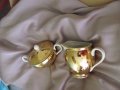 40-те порцеланова каничка за мляко и захарница, маркировка, 24Кпозлата, снимка 7