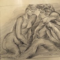 картина  Мъж и жена в ухажване и  нежност - едно  красиво общуване на телата  18 + , снимка 1 - Картини - 28077922
