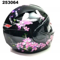 Каска за Мотор N5 A199 -M/S-Дамска-Черен Гланц с Цветя, снимка 2 - Аксесоари и консумативи - 33215451