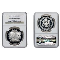 2011-P United States Army S$1 - NGC PF 70 - САЩ Сребърна Възпоменателна Монета Долар, снимка 3 - Нумизматика и бонистика - 43773827
