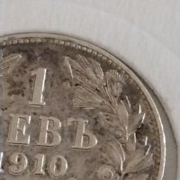 Сребърна монета 1 лев 1910г. Царство България Цар Фердинанд първи 43053, снимка 6 - Нумизматика и бонистика - 43966030