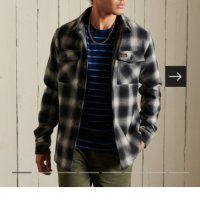 Нова вълнена риза Miller SUPERDRY L размер , снимка 1 - Ризи - 35059149