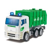 Kамион за рециклиране на отпадъци, със светлина и звук, зелен, снимка 3 - Коли, камиони, мотори, писти - 43762389