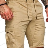 Мъжки едноцветни къси карго панталони, 5цвята - 023 , снимка 3 - Къси панталони - 40550895