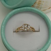 18 К златно покритие позлатен пръстен от медицинска стомана с бели кристали, снимка 11 - Пръстени - 43706934