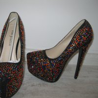 Нови обувки с шарени камъчета, снимка 4 - Дамски обувки на ток - 28393620