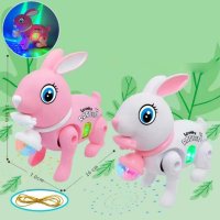 Детска интерактивна играчка"Ходещ заек с звук и луминесцентна 3D светлина , снимка 2 - Музикални играчки - 43946702