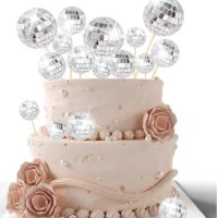 Лазер Диско топка топки топер на клечка за украса декор на торта  , снимка 1 - Други - 43973122
