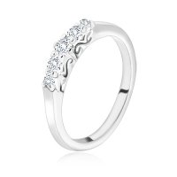 Сребро проба 925 сребърен пръстен с пет циркония, снимка 2 - Пръстени - 43249639