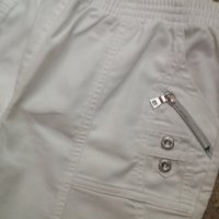 -20% Тъничък снежнобял панталон с ластик в талията и 3/4 дължина на крачола, снимка 2 - Панталони - 37443289