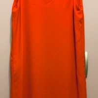 Рокля Оранжево-червена,George, коприна, два пласта плат ГО-100, дълж-95см., снимка 1 - Рокли - 43478537