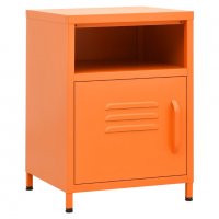 Нощно шкафче, оранжево, 35х35х51 см, стомана, снимка 2 - Шкафове - 40240092