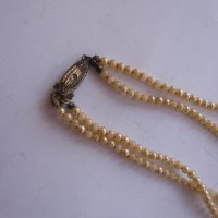 Старинно колие от перли и сребро 2, снимка 2 - Колиета, медальони, синджири - 40164937