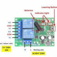 Реле с дистанционно управление 220V модул 2 безжични релета контрол 433mhz радиокоманда, снимка 11 - Друга електроника - 35264112