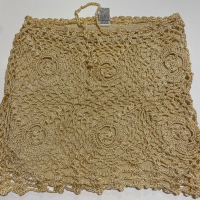 Уникална плажна плетена лятна пола бежов цвят , снимка 1 - Поли - 36514123