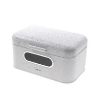 Метална кутия за хляб, инокс с бяло мраморно покритие, 30x19,5x15,8 см, снимка 3 - Кутии за храна - 44045409
