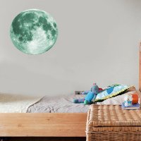 Луна светеща флуоресцентна неонов самозалепващ стикер за таван стена, снимка 1 - Други - 26974532