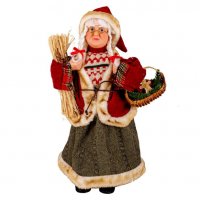 Коледна декоративна фигура Баба Коледа с кошница, 45см , снимка 1 - Декорация за дома - 34748921