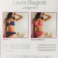 Нов комплект сутиен с бразилиана син на точки на Laura Biagiotti, снимка 7 - Бельо - 28360029