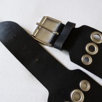 НОВ! Biker Leather Belt Made in Italy Дамски Колан Естествена Кожа Размер М (85см) , снимка 11 - Колани - 26882823