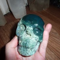 Интересен череп от мъхов ахат, снимка 8 - Подаръци за мъже - 43187527