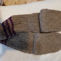 Ръчно плетени чорапи от вълна размер 38, снимка 2 - Мъжки чорапи - 39368308