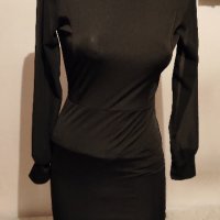 Елегантна черна къса рокля с гол гръб р-р S, снимка 3 - Рокли - 39226602