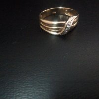 Дизайнерски златен пръстен с диаманти, снимка 4 - Пръстени - 35555060
