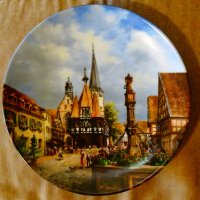 Баварски порцелан рисувана чиния,сертификат. , снимка 2 - Антикварни и старинни предмети - 26895469