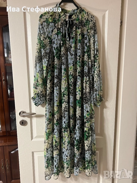 Нова разкошна дълга елегантна феерична рокля цветя нежен флорален десен, снимка 1