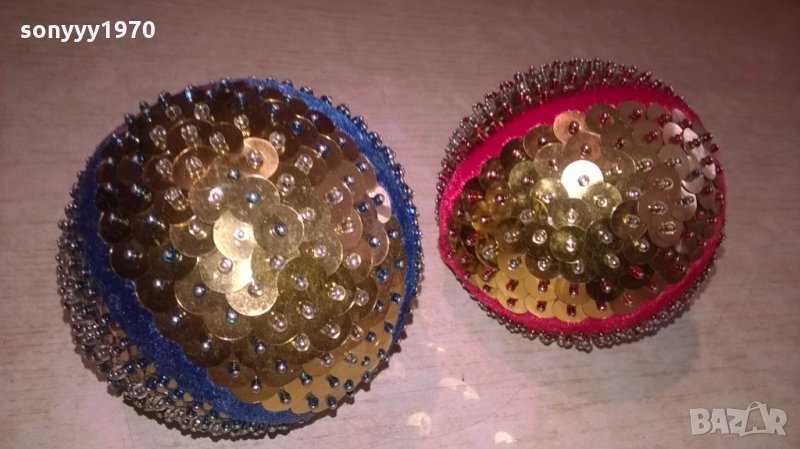 топки 2бр-цвят злато-9см-внос швеицария, снимка 1