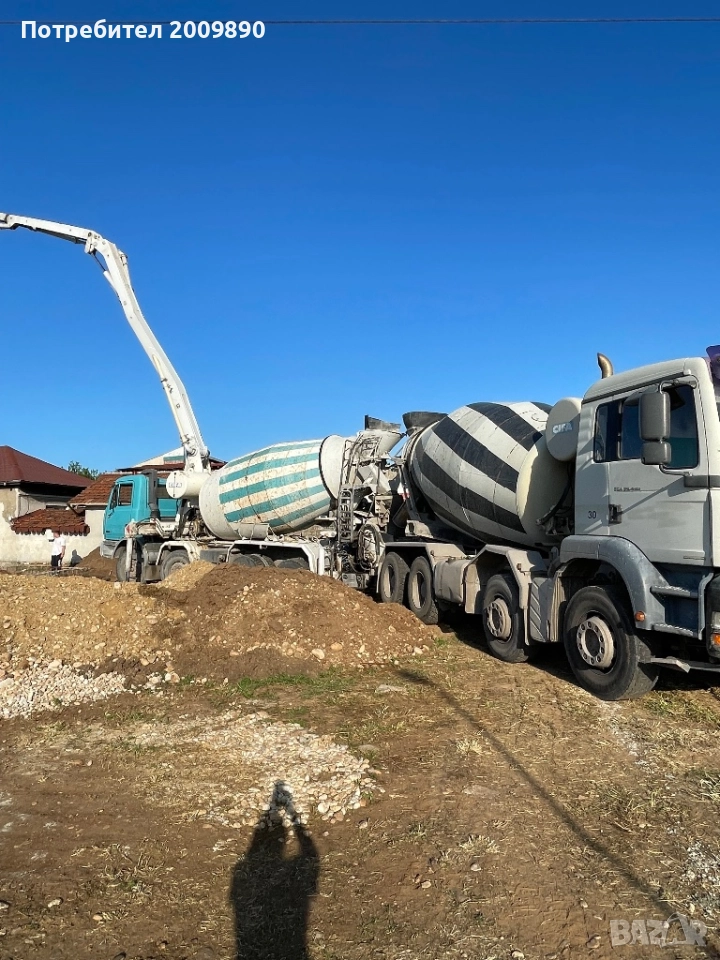Продажба на бетон, услуга с бетоновоз и бетон помпа, снимка 1