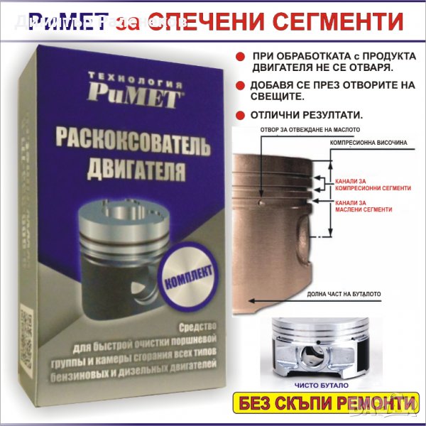 #НАНОДОБАВКА #РиМЕТ #РАЗКОКСОВАТЕЛ за #СПЕЧЕНИ компресионни и маслени #сегменти, снимка 1