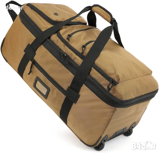 TAIHOYIN Голяма сгъваема чанта 85-100 литра, разширяема чанта на колела, кафява, снимка 1