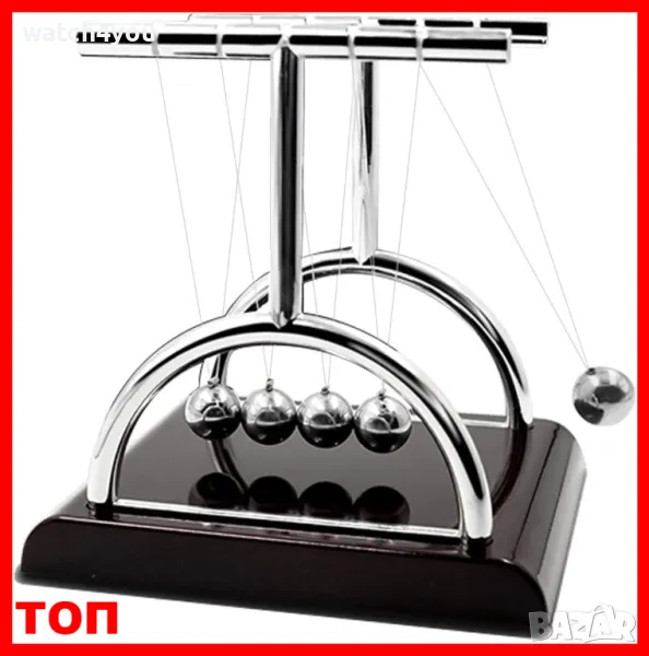 НОВА ЛЮЛКА НА НЮТОН.БЛЪСКАЩИ ТОПЧЕТА.ПЕРПЕТУУМ МОБИЛЕ.ЛЮЛКАТА НА НЮТОН.МАХАЛОТО НА НЮТОН NEWTON ТОП, снимка 1