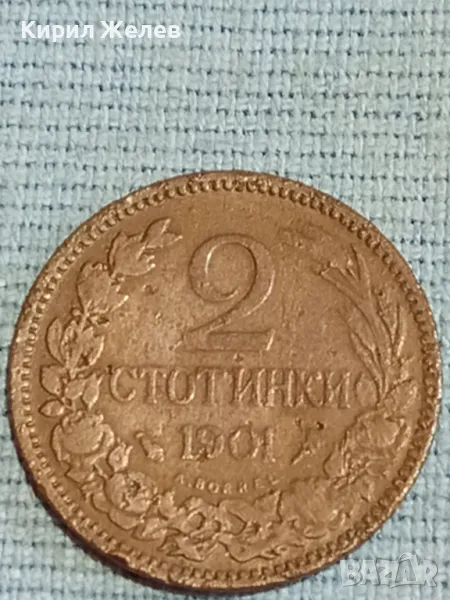 Стара монета 2 стотинки 1901г. Княжество България рядка за КОЛЕКЦИОНЕРИ 48327, снимка 1