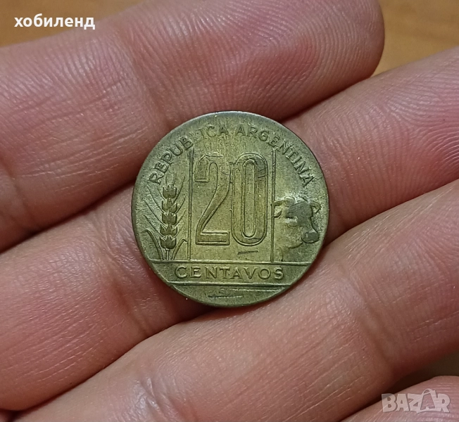20 центавос Аржентина 1946 редки , снимка 1