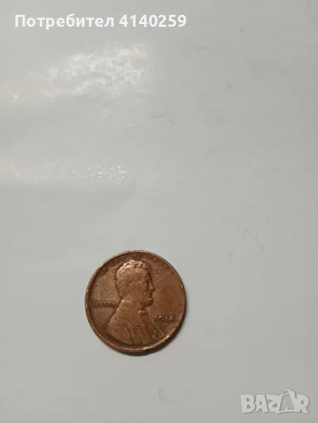 САЩ монета 1 цент 1914 г , снимка 1