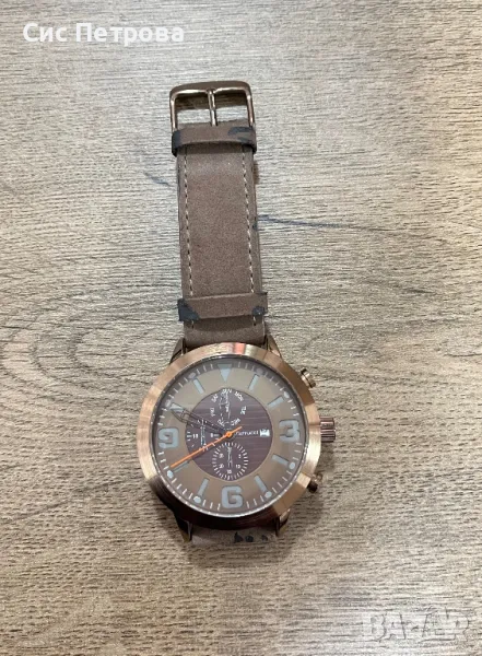 Мъжки кожен кафяв часовник, снимка 1