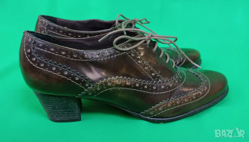 40-41 Кафяви кожени обувки(естествена кожа), снимка 1