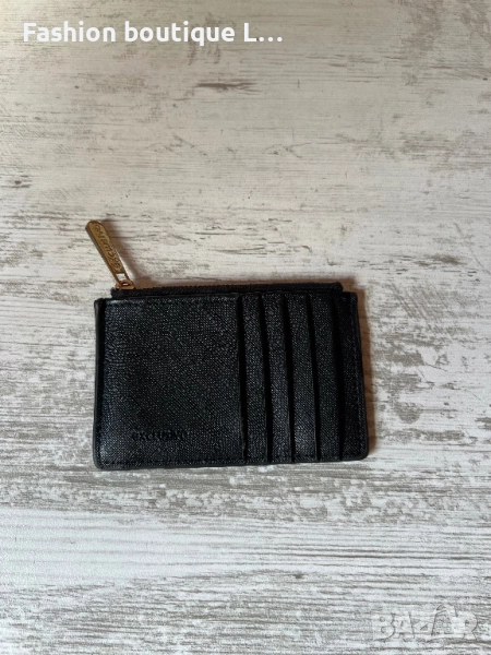 Дамски черен кардхоулдър с джоб с цип за книжни пари и стотинки 🖤, снимка 1