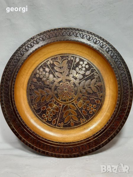 Декоративна дървена чиния , снимка 1