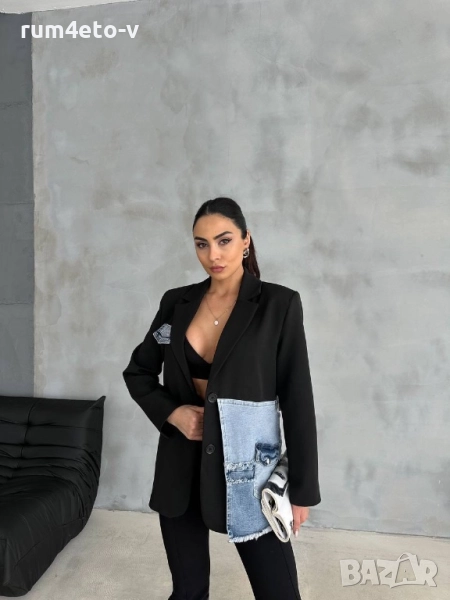 Сако с акцент деним , снимка 1