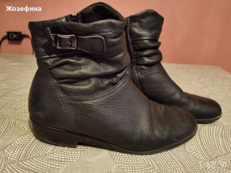 Черни боти от естествена кожа, снимка 1